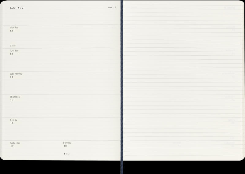 Moleskine Diaries 12 Month Weekly + Notes SC XL 2026