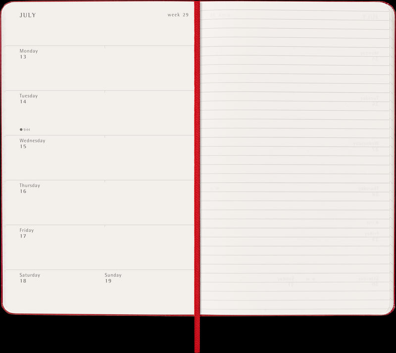 Moleskine Diaries 12 Month Weekly + Notes HC Large 20263