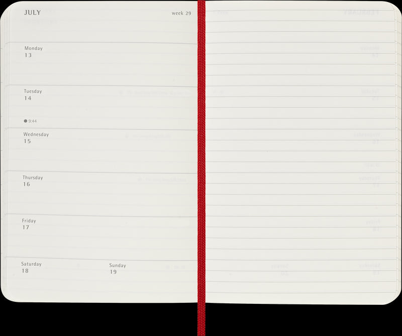 Moleskine Diaries 12 Month Weekly + Notes SC Pocket 2026