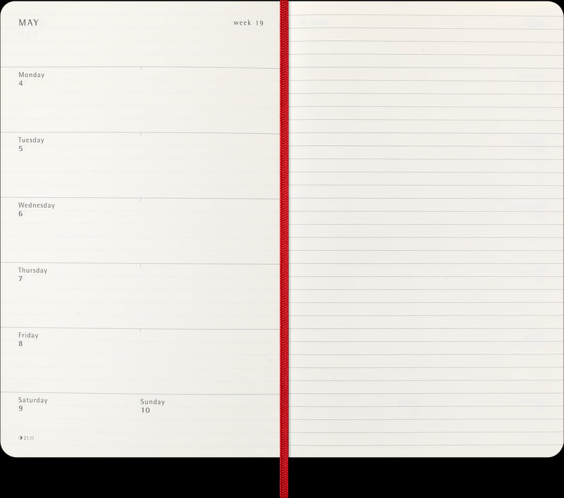 Moleskine Diaries 12 Month Weekly + Notes SC Large 2026