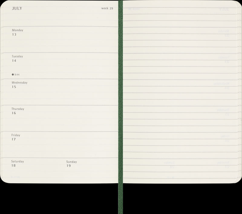 Moleskine Diaries 12 Month Weekly + Notes SC Pocket 2026