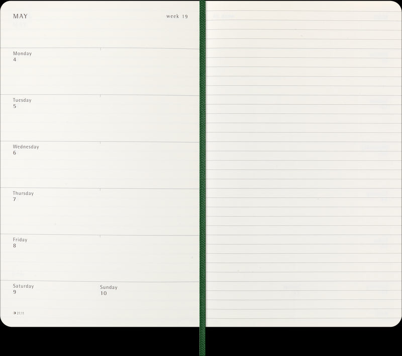 Moleskine Diaries 12 Month Weekly + Notes SC Large 2026