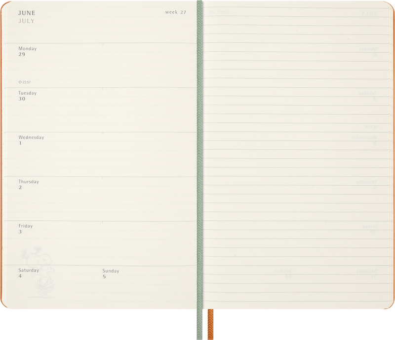 Moleskine Diary 12 Month Weekly + Notes HC Large Peanuts Snoopy Tomorrow 2026