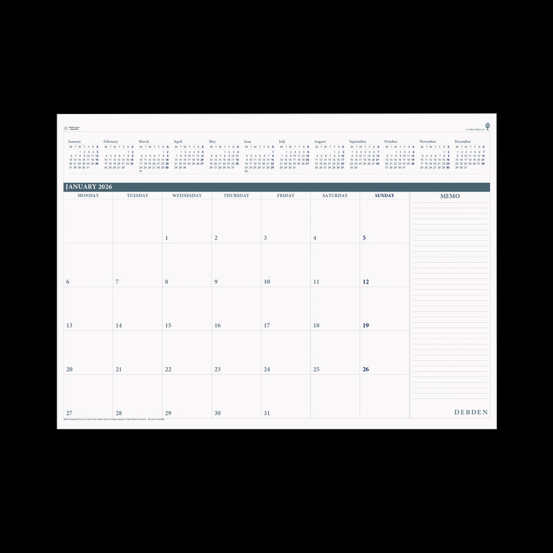 Debden Desktop Planner 382X540 Month to View Refill 2026