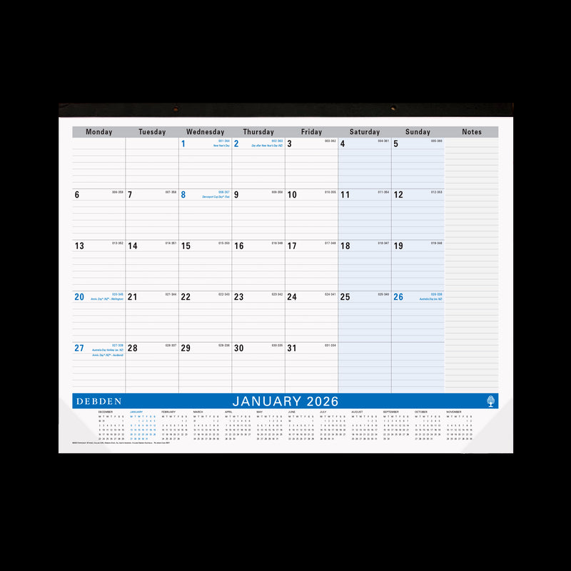 Debden Desktop Planner 382X540MM Month to View 2026
