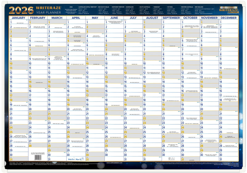 Writeraze Wallplanners Executive Framed 2026