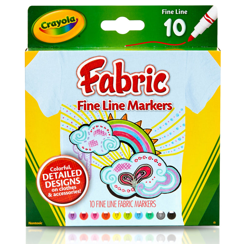 Crayola Fine Line Fabric Markers Pack of 10
