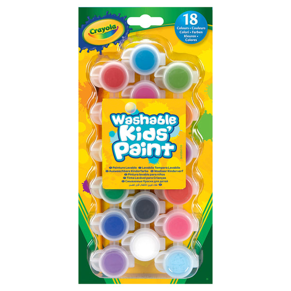 Crayola Washable Kids Poster Paints With Brush Pack of 18