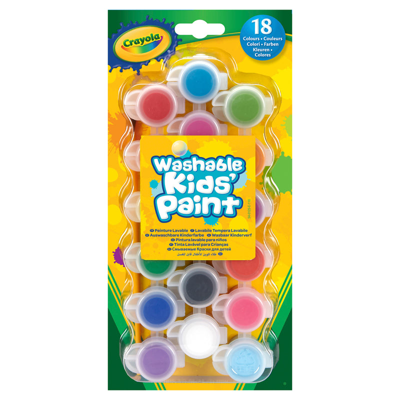 Crayola Washable Kids Poster Paints With Brush Pack of 18