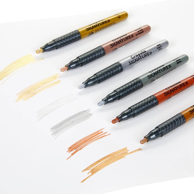 Crayola Signature Liquid Metal Permanent Art Markers Pack of 6
