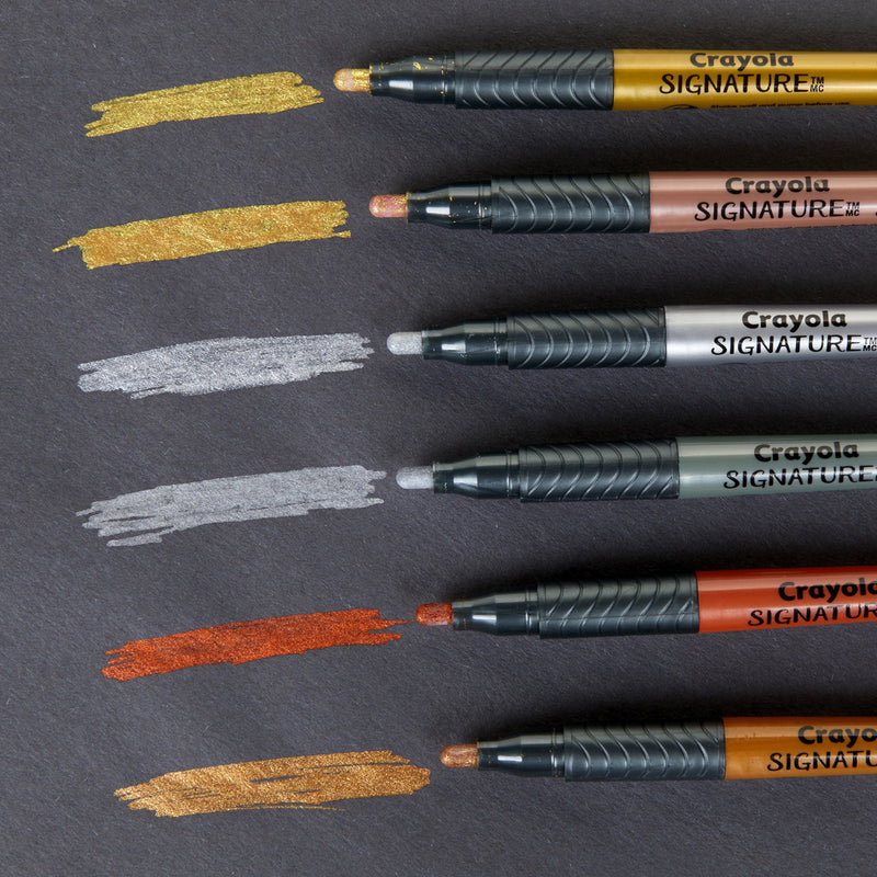 Crayola Signature Liquid Metal Permanent Art Markers Pack of 6