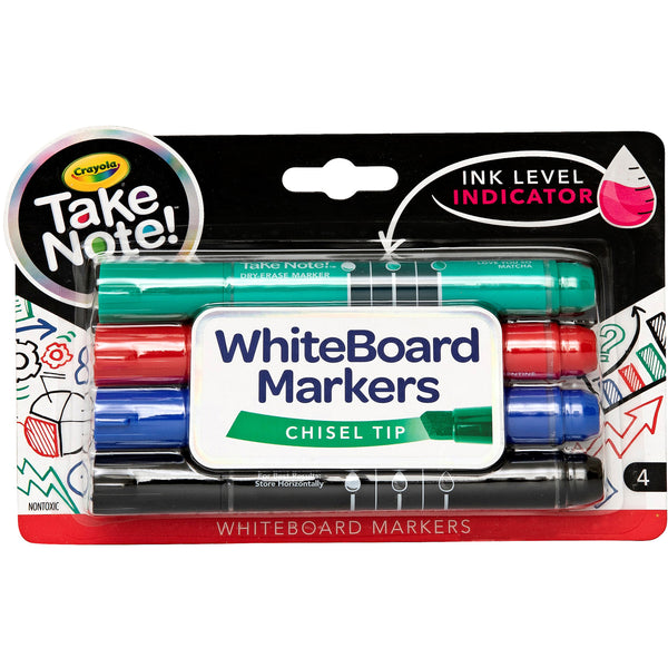 Crayola Take Note Whiteboard Broadline Markers Pack of 4