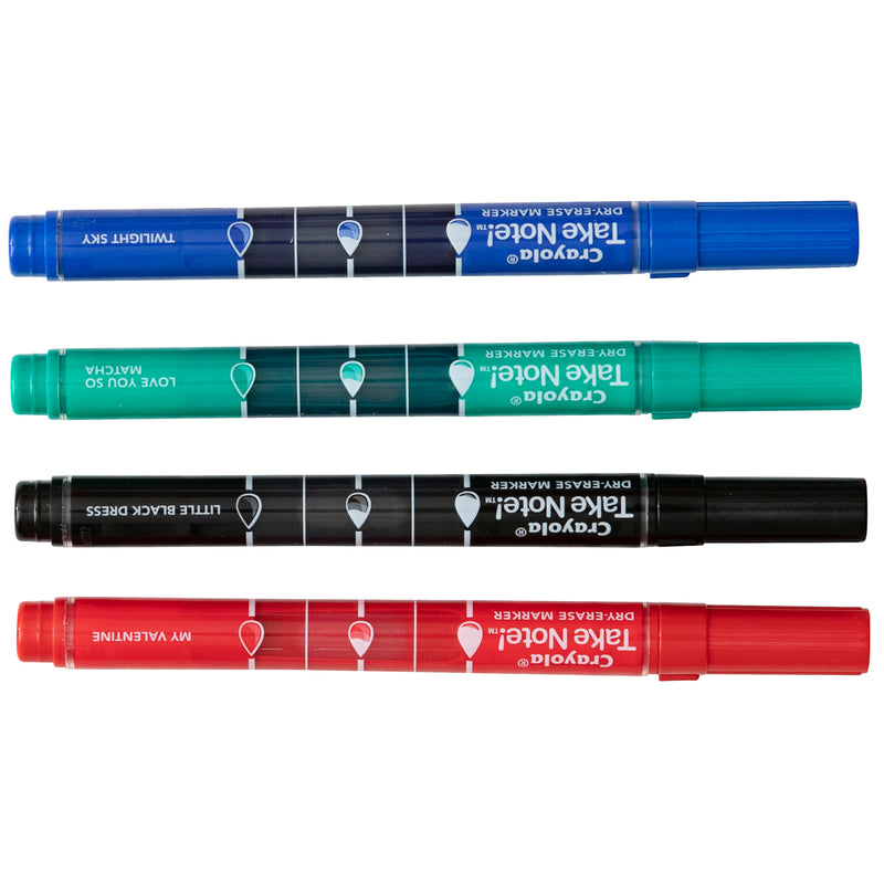 Crayola Take Note Whiteboard Fineline Markers Pack of 4