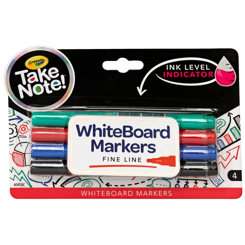 Crayola Take Note Whiteboard Fineline Markers Pack of 4