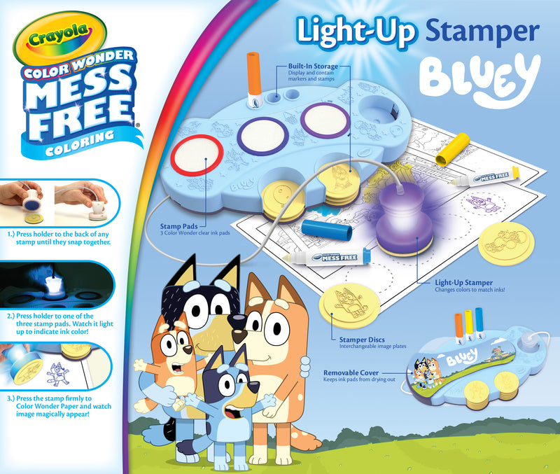 Crayola Colour Wonder Magic Light Up Stamper Kit Bluey