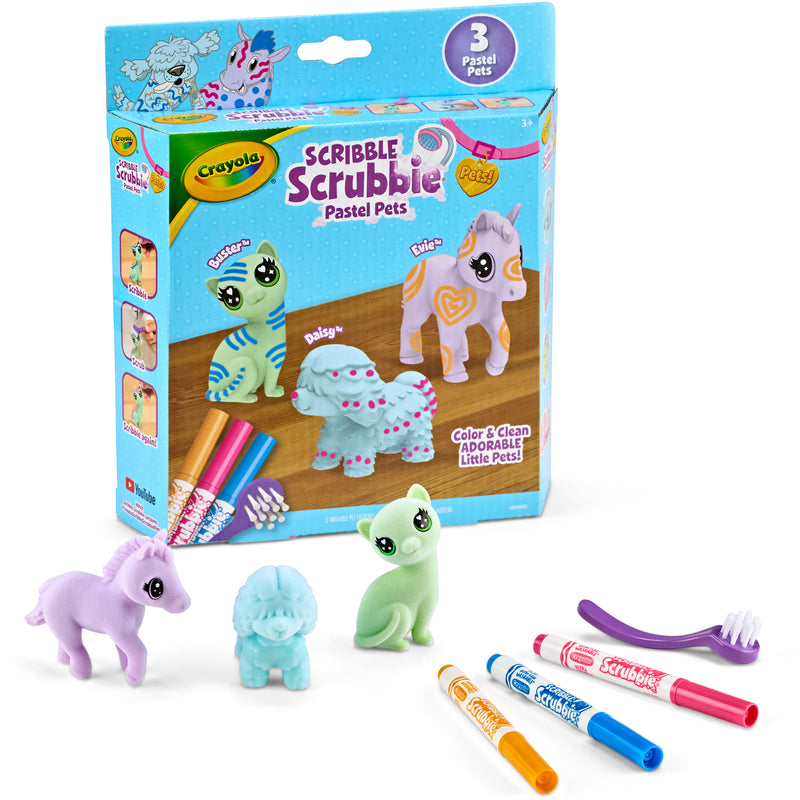 Crayola Scribble Scrubbies Pastel Pets Pack of 3