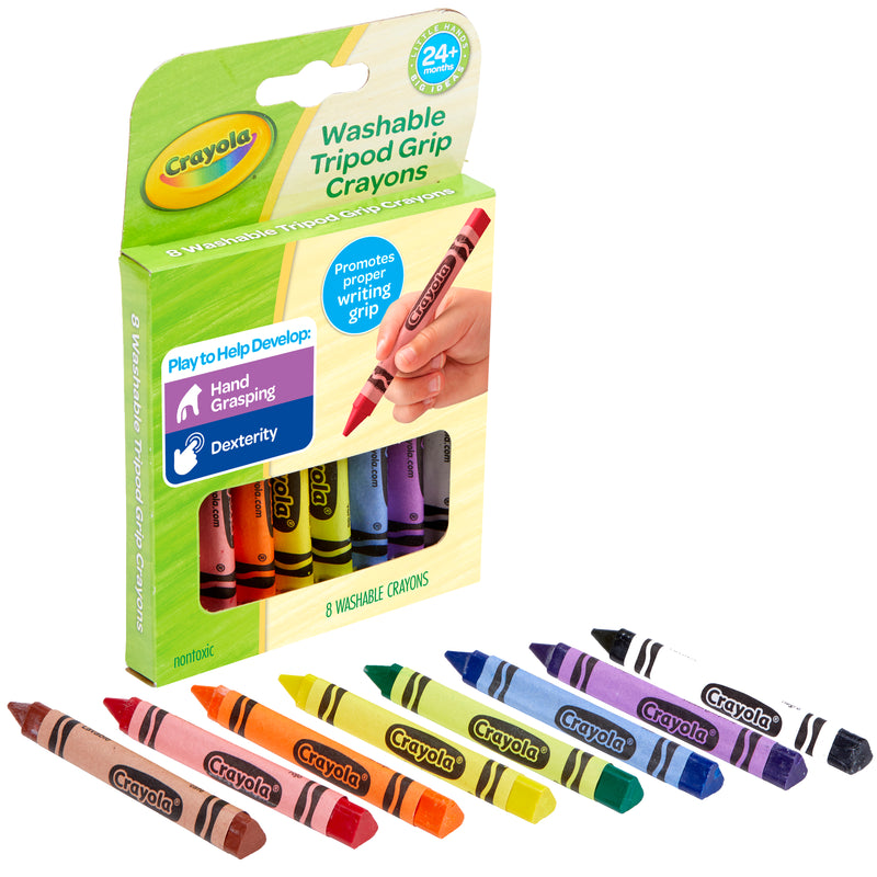 Crayola Young Kids Washable Tripod Grip Crayons Set of 8