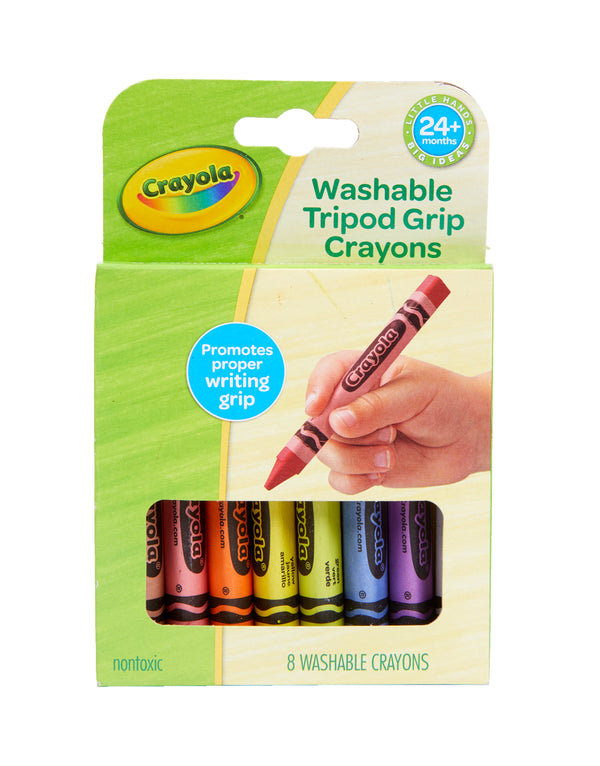 Crayola Young Kids Washable Tripod Grip Crayons Set of 8