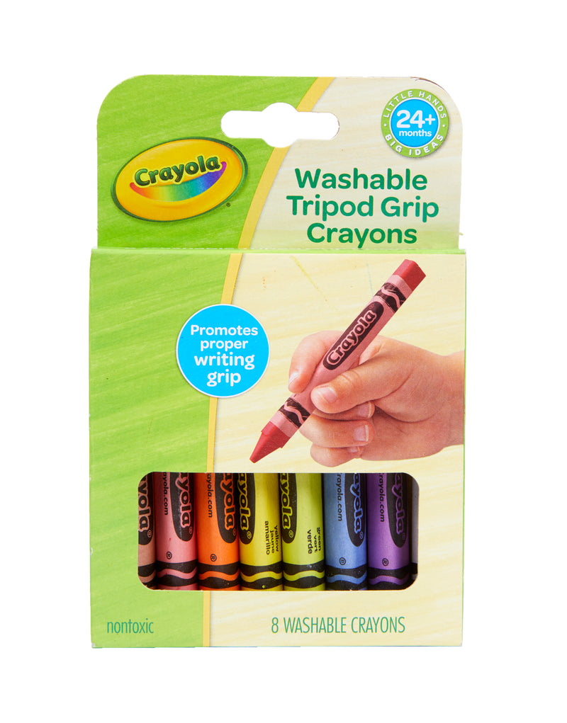 Crayola Young Kids Washable Tripod Grip Crayons Set of 8