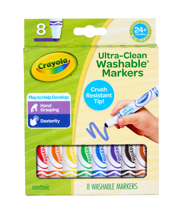 Crayola Young Kids UltraClean Washable Broadline Markers Set of 8