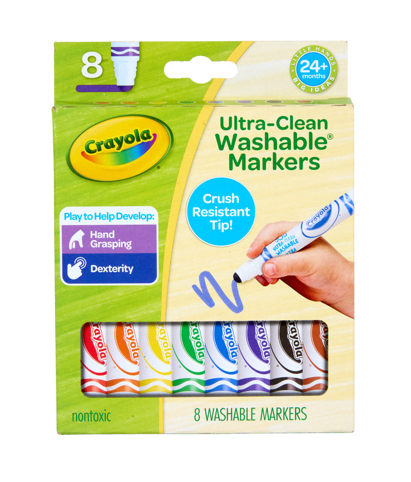 Crayola Young Kids UltraClean Washable Broadline Markers Set of 8