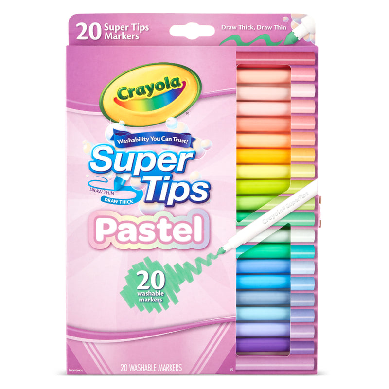 Crayola Pastel Washable Super Tips Markers Pack of 20