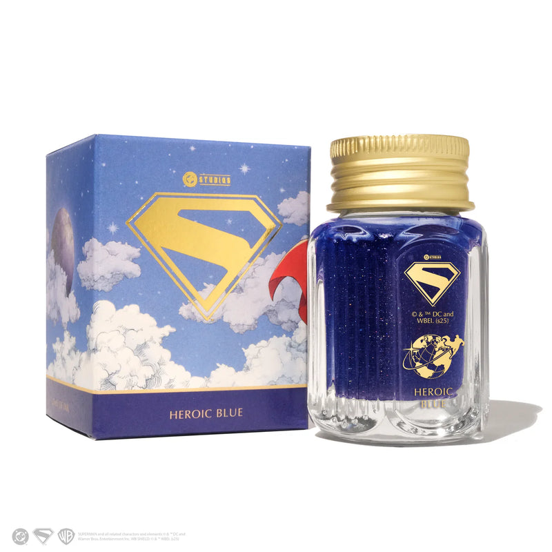 Ferris Wheel Press x WB Superman Heroic Blue Fountain Pen Inks