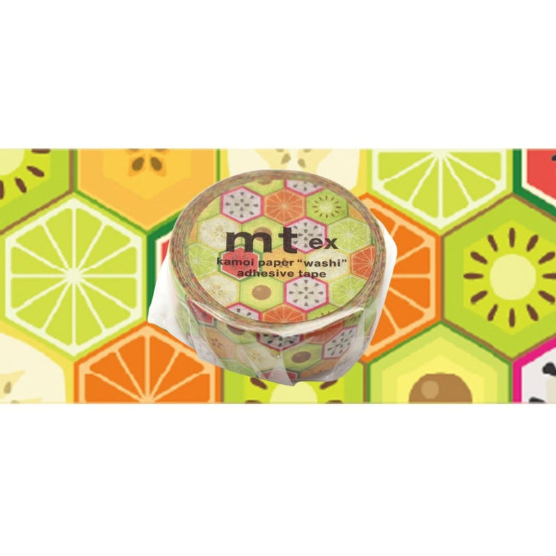 MT Washi Tape 15MM X 7M EX HeXagon Fruits