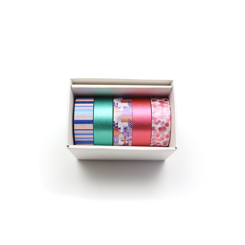 MT Washi Tape Gift BoX of 5 Rolls Bright