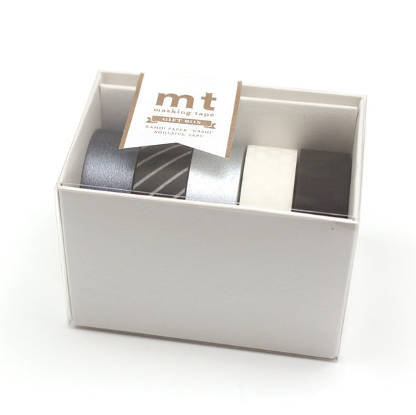 MT Washi Tape Gift BoX of 5 Rolls Monotone
