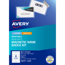 Avery 86.5x55.5mm 8up 10 Sheets Magnetic Name Badge Kit