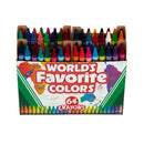 Crayola Worlds Favorite Colors Crayons Pack of 64 with Sharpener