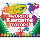 Crayola Worlds Favorite Colors Crayons Pack of 64 with Sharpener