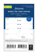 Filofax Organiser Refill Classic Week To View Mini 2027