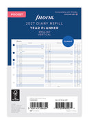 Filofax Organiser Refill Year Planner Vertical Pocket 2027