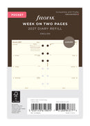 Filofax Organiser Refill Classic Week To View Pocket Cotton Cream 2027