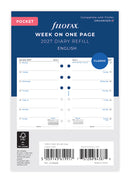 Filofax Organiser Refill Classic Week Per Page Pocket 2027