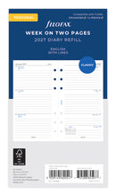 Filofax Organiser Refill Classic Week To View Ruled Personal 2027