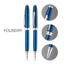 Cross Foundry Ballpoint Pen Blue Lacquer with Chrome Trim