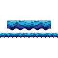 Learning Can Be Fun Scalloped Border Strips 7.5cm X 90cm Pack of 12#Colour_OCEAN WAVES