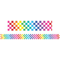 Learning Can Be Fun Border Strips 7.5cm X 90cm Pack of 12#Colour_RAINBOW CHECKERED