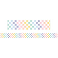 Learning Can Be Fun Border Strips 7.5cm X 90cm Pack of 12#Colour_PASTEL CHECKERED