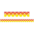 Learning Can Be Fun Scalloped Border Strips 7.5cm X 90cm Pack of 12#Colour_WARM TONES