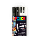 Uni Posca PC-5BR 1-4mm Brush Tip Black & White Markers Set of 4