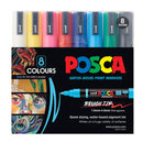 Uni Posca PC-5BR 1-4mm Brush Tip Assorted Markers Set of 8