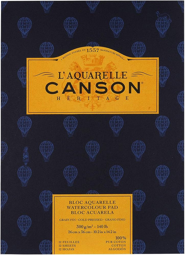 Canson Heritage Pad 300gsm 12 Sheets Cold Pressed