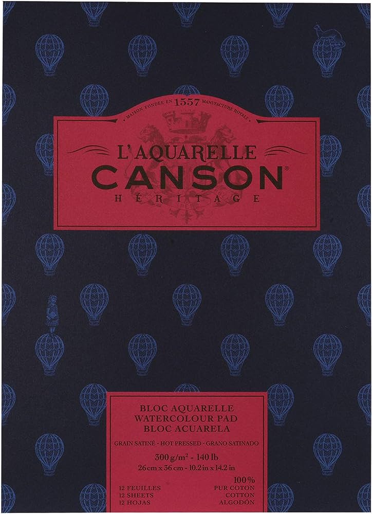 Canson Heritage Pad 300gsm 12 Sheet Hot Pressed