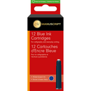 Manuscript Fountain Pen Cartridges Blue Pack of 12