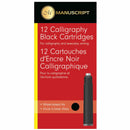 Manuscript Fountain Pen Cartridges Black Pack of 12