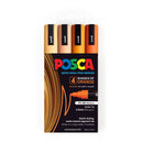 Uni Posca PC-5M 1.8-2.5mm Medium Bullet Shades of Orange Markers Pack of 4